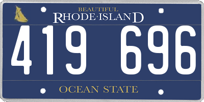 RI license plate 419696