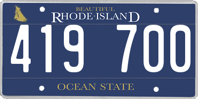 RI license plate 419700