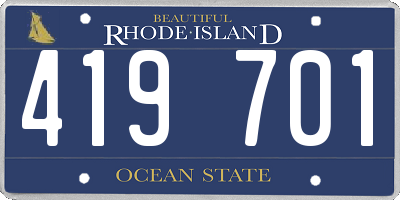 RI license plate 419701
