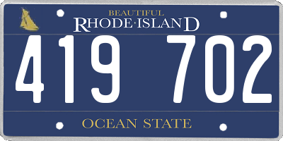 RI license plate 419702