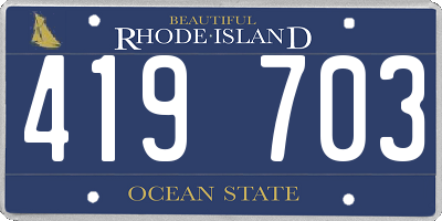 RI license plate 419703
