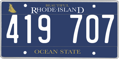 RI license plate 419707