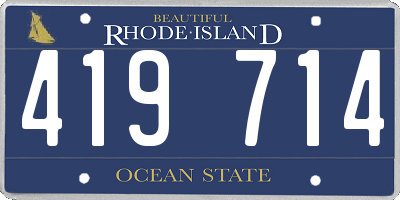 RI license plate 419714