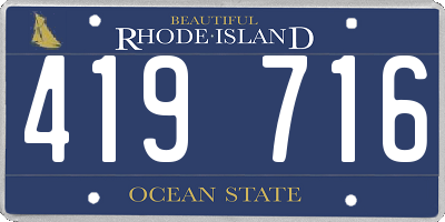 RI license plate 419716