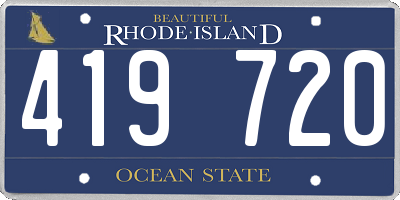 RI license plate 419720