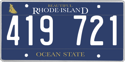 RI license plate 419721