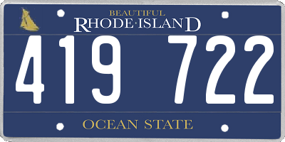 RI license plate 419722