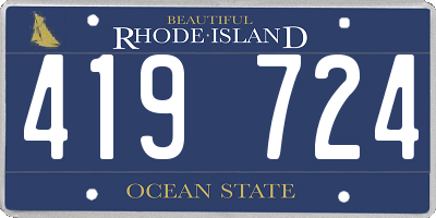 RI license plate 419724
