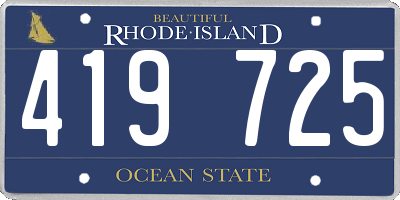 RI license plate 419725