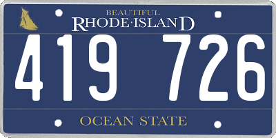 RI license plate 419726