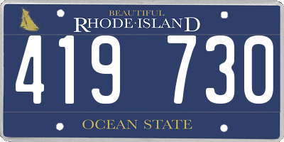 RI license plate 419730