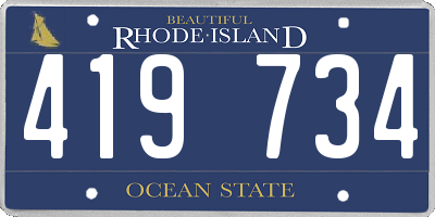 RI license plate 419734