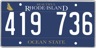 RI license plate 419736