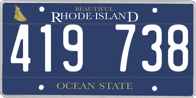 RI license plate 419738