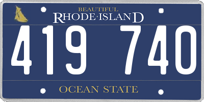 RI license plate 419740