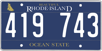 RI license plate 419743