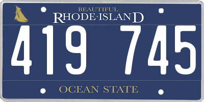 RI license plate 419745