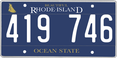 RI license plate 419746