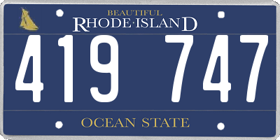 RI license plate 419747