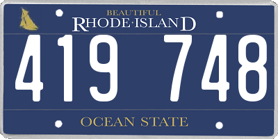 RI license plate 419748