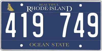 RI license plate 419749