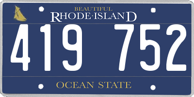 RI license plate 419752