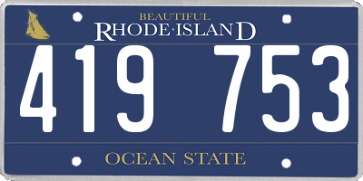 RI license plate 419753