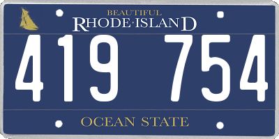 RI license plate 419754