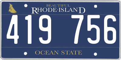 RI license plate 419756