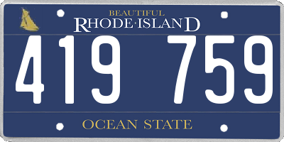 RI license plate 419759