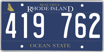 RI license plate 419762