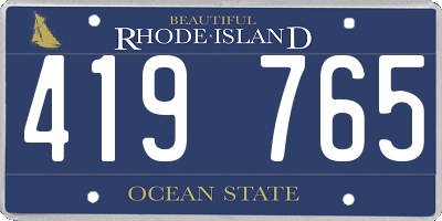 RI license plate 419765