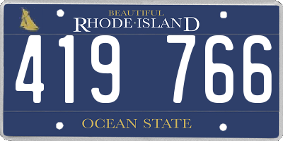 RI license plate 419766