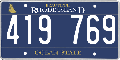RI license plate 419769