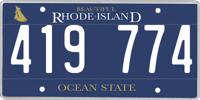 RI license plate 419774