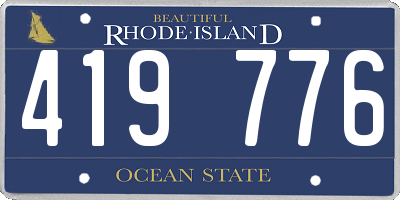 RI license plate 419776