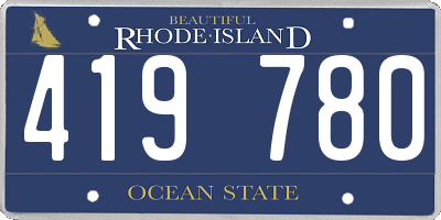 RI license plate 419780