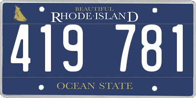 RI license plate 419781