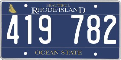 RI license plate 419782