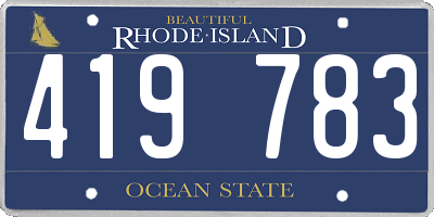 RI license plate 419783