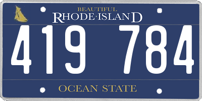 RI license plate 419784