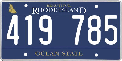 RI license plate 419785