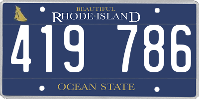 RI license plate 419786