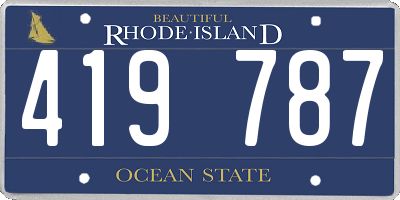 RI license plate 419787