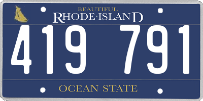 RI license plate 419791