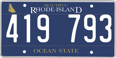 RI license plate 419793