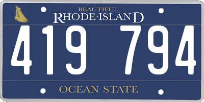 RI license plate 419794