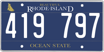 RI license plate 419797