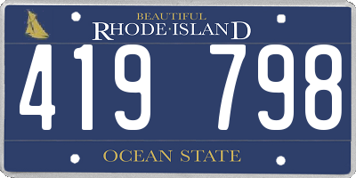RI license plate 419798
