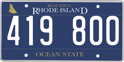 RI license plate 419800